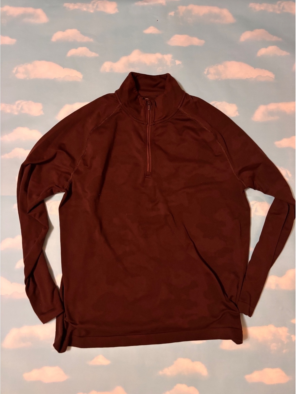 all in motion Men's Long Sleeve maroon half zip size L